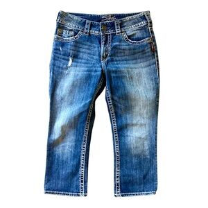 SILVER JEANS Suki Surplus Capri W29 Flap Pockets